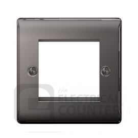 BG NBNEMS2 Nexus Metal Black Nickel 2 Module Square Euro Module Front Plate
