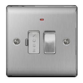 BG NBS52 Nexus Metal Brushed Steel 13A Neon Switched Fused Spur Unit