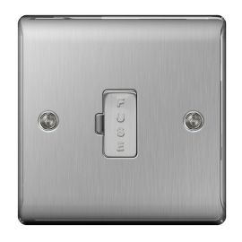 BG NBS54 Nexus Metal Brushed Steel 13A Unswitched Fused Spur Unit