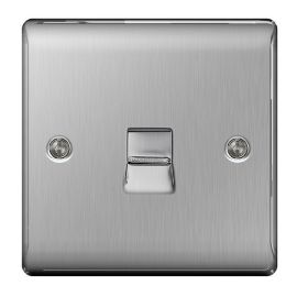Flex Outlet Varilight XT6UFOW Brushed Steel 1 Gang 13A Unswitched Fused Spur 