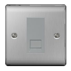 G&H CSS256 Standard Plate Brushed Steel Fused Spur 13A Switched & Flex Outlet 