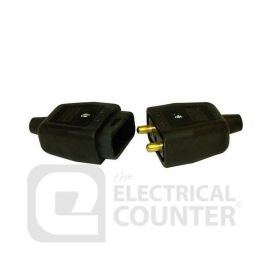 Masterplug NC102B Black 10A 2 Pin In Line Connector image