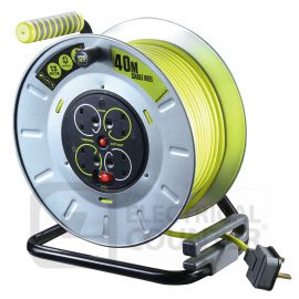 Pro XT 4 Gang Large Metal Open Cable Reel with Switch and LED 40m image