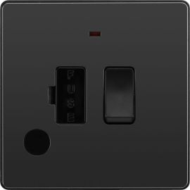 BG PCDBC52B Black Chrome Evolve 13A Flex Outlet Neon Switched Fused Spur Unit - Black Insert image