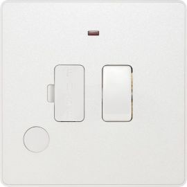 BG PCDCL52W Pearlescent White Evolve 13A Flex Outlet Neon Switched Fused Spur Unit - White Insert image
