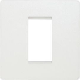 BG PCDCLEMS1W Pearlescent White Evolve 1 Euro Module Front Plate - White Insert
