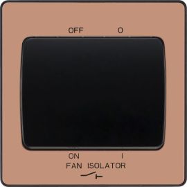 BG PCDCP15B Polished Copper Evolve 10A 3 Pole Fan Isolator - Black Insert