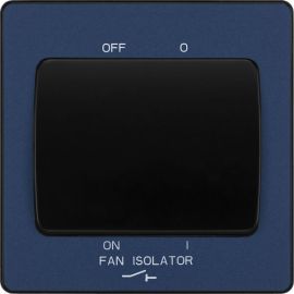 BG PCDDB15B Matt Blue Evolve 10A 3 Pole Fan Isolator - Black Insert