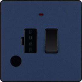 BG PCDDB52B Matt Blue Evolve 13A Flex Outlet Neon Switched Fused Spur Unit - Black Insert image