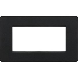 BG PCDMBEMR4B Matt Black Evolve 4 Euro Module Front Plate - Black Insert image