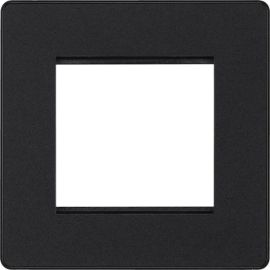 BG PCDMBEMS2B Matt Black Evolve 2 Euro Module Front Plate - Black Insert image