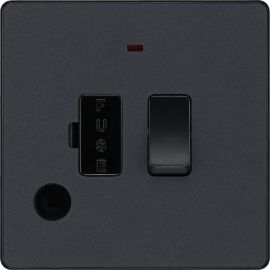 BG PCDMG52B Matt Grey Evolve 13A Flex Outlet Neon Switched Fused Spur Unit - Black Insert