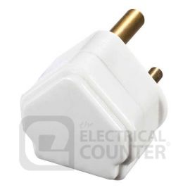 Masterplug PT15W White 15A Round Pin Plug with Sleeved Pins image