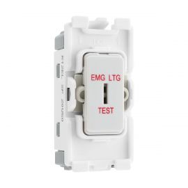 BG R12EL Nexus Grid White 20A 20AX 2 Way 1 Pole EMG LTG TEST Key Switch Module image