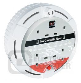 Masterplug SCT0413/4W 4 Gang 13A Small Cassette Reel 4 Metres image