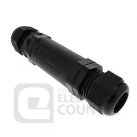 Black 3 Pole 20mm TeeTube Inline Connector with Fitting Kit IP68 450V image