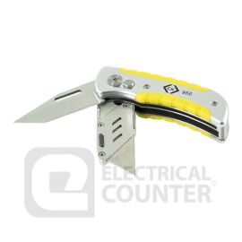 Twin Blade Folding Utility Knife Ergonomic Anodised Aluminium Handle image