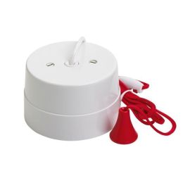 Crabtree 2147 White Moulded 6AX Retractive 1 Pole Red Cord Ceiling Switch