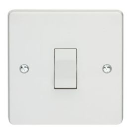 Crabtree 4096/NM Capital White 1 Gang 10A 1 Way Retractive Plate Switch