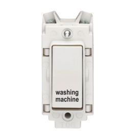 Crabtree 4460/WM/BLACK Rockergrid White 20A 2 Pole 'washing machine' Switch Grid Module