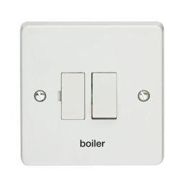 Crabtree 4827/BO/BLACK Capital White 13A 2 Pole 'boiler' Switched Fused Connection Unit