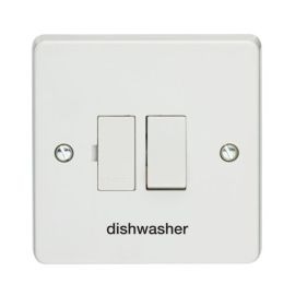 Crabtree 4827/DW/BLACK Capital White 13A 2 Pole 'dishwasher' Switched Fused Connection Unit
