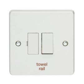 Crabtree 4827/TR Capital White 13A 2 Pole 'towel rail' Switched Fused Connection Unit