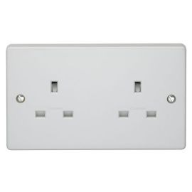 Crabtree 7257 Capital White 2 Gang 13A Unswitched Socket image