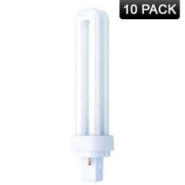 Crompton Double Turn D Type Lamp 18W - G24d-2 2 Pin Cap White (10 Pack, £1.33 each)