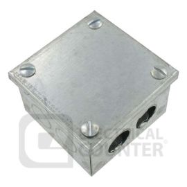 Deligo AB404015  Galvanised Steel Adaptable Box with Knockouts 4x4x1.5 inch