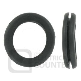 Deligo CG16 Pack of 100 Black PVC Open Cable Grommets 16mm (100 Pack, 0.06 each) image