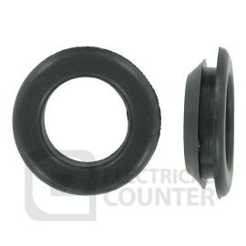 Deligo CG25S Pack of 100 Black PVC Open Super Quick Fit Cable Grommets 25mm (100 Pack, 0.07 each) image