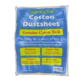 Deligo DSL  Laminated Polythene Backed Cotton Dust Sheet 12x9'