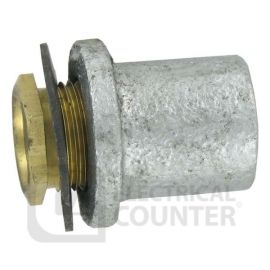 Deligo FC20 Pack of 100 Galvanised Flanged Coupler with Washer & Brass Bush for 20mm Conduit (100 Pack, 1.69 each)