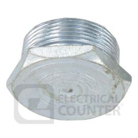 Deligo SP20 Pack of 50 Galvanised Hex Stop Plugs for 20mm Conduit (50 Pack, 0.48 each) image