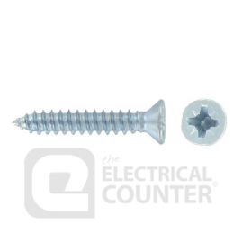 Deligo TE06050 Pack of 200 Bright Zinc Plated BZP Self Tapping Pozi Countersunk Screws 6 x 0.5 inch (200 Pack, 0.01 each) image