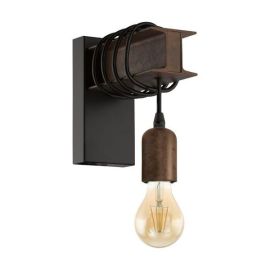Townshend 4 Black and Antique Brown Wall Light 10W E27 IP20
