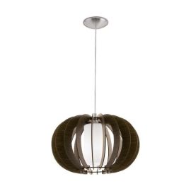 Stellato 3 Steel with Brown Wood Pendant Light 60W E27, 500mm image