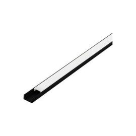Surface Profile 1 Black Aluminium Rail Height-9mm Diffuser Opal 2M
