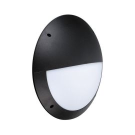 Black LED Neutral White Slim Round Eyelid Bulkhead 12W 4000K image