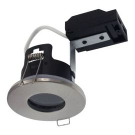 FN-S Brushed Nickel IP65 Fixed Shower Fire Rated Downlight GU10 