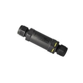 IP68 Black Waterproof 3 Pole In-Line Cable Connector image