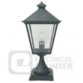 Turin Black Pedestal Lantern IP44 image