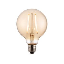 Endon 77109 2W 190lm 2000K E27 Amber Filament Globe LED Lamp