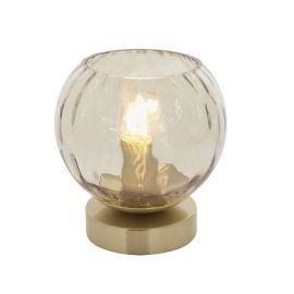 Endon Lighting 91973 Dimple Brass/Champagne Table Light LED 25W E14 Golf 145mm w/Switch image