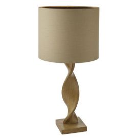 Endon Lighting 95455 Abia Wood/Linen IP20 10W E27 680mm Table Lamp w/Switch