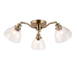 Endon Lighting 97247 Hansen Antique Brass 3x7W E14 500-700mm Adjustable Dimmable Ceiling Light