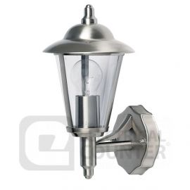 Endon Lighting YG-862-SS Klien Polished Stainless Steel IP44 60W Wall Uplight Lantern image