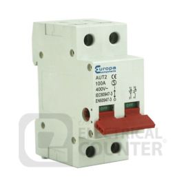 Europa ISO100-2 100A 2 Pole Main Switch Isolator IP20