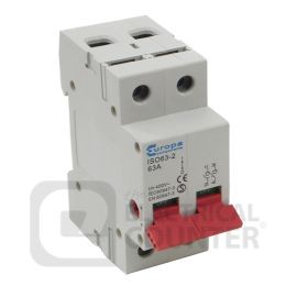 Europa ISO63-2 63A 2 Pole Main Switch Isolator IP20